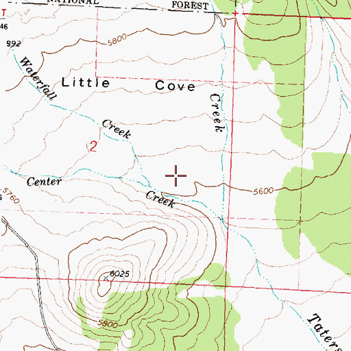 Topographic Map of Little Cove, ID