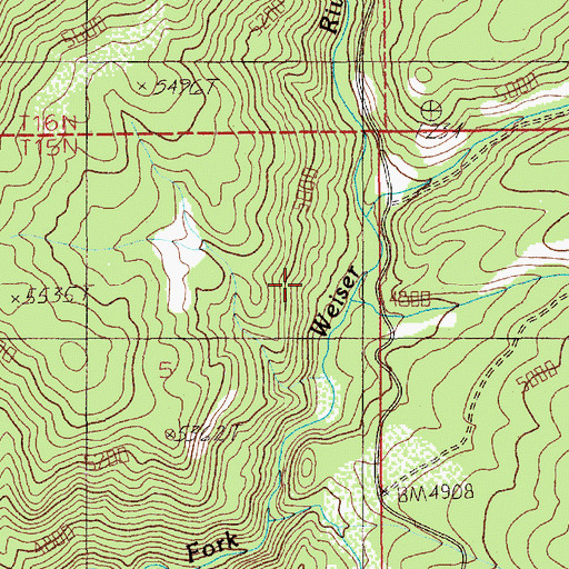 Topographic Map of Little Creek, ID