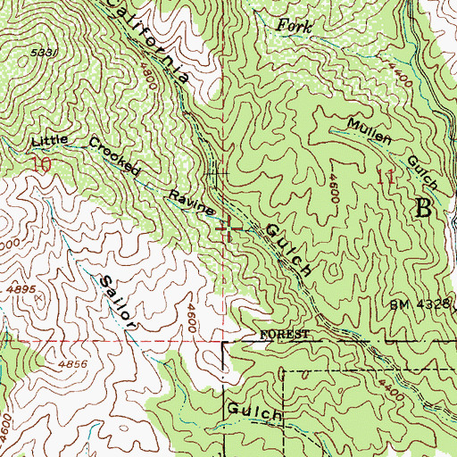 Topographic Map of Little Crooked Ravine, ID