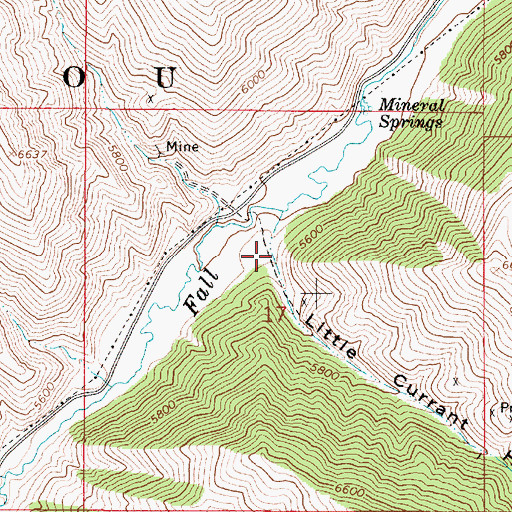 Topographic Map of Little Currant Hollow, ID