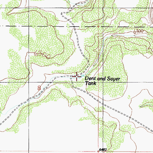 Topographic Map of Dent and Sayer Tank, AZ