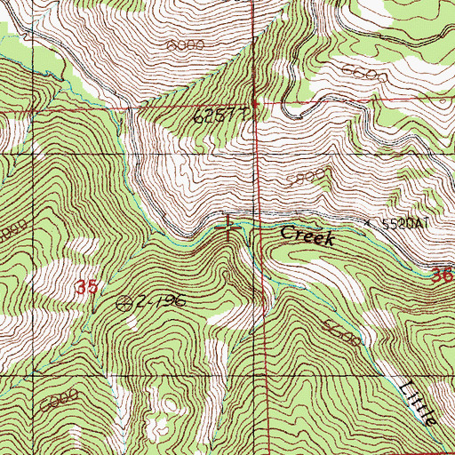 Topographic Map of Little Deep Creek, ID