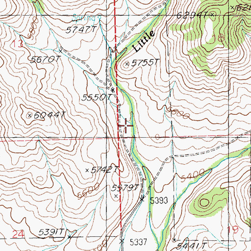 Topographic Map of Little Deer Creek, ID