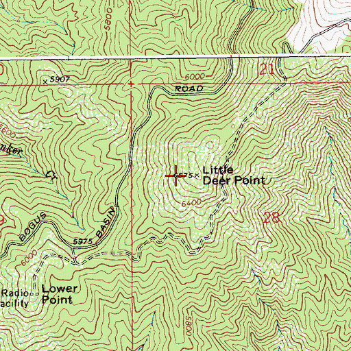 Topographic Map of Little Deer Point, ID