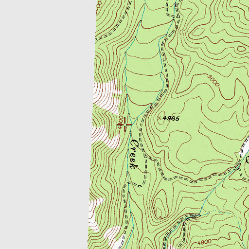 Topographic Map of Little Ditch Creek, ID