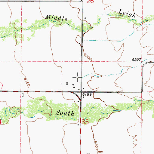 Topographic Map of Little Dry Creek, ID