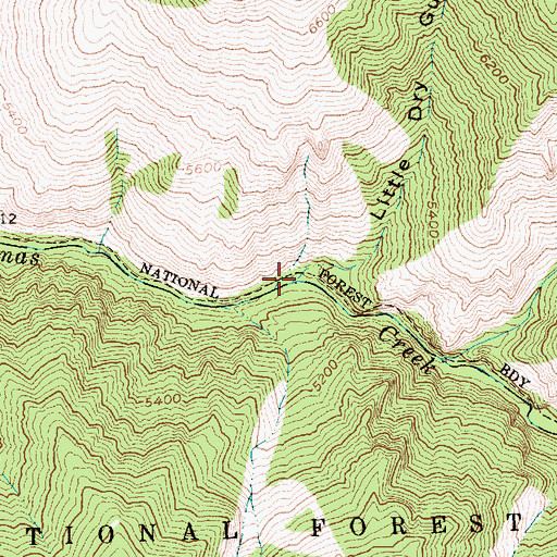 Topographic Map of Little Dry Gulch, ID