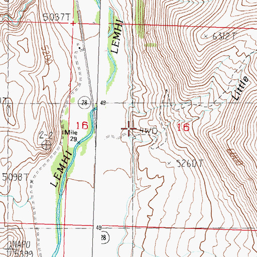Topographic Map of Little Dry Gulch, ID