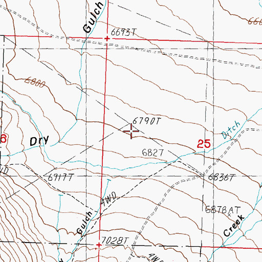 Topographic Map of Little Dry Gulch, ID