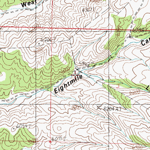 Topographic Map of Little Eightmile Canyon, ID