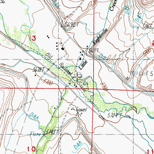 Topographic Map of Little Eightmile Creek, ID