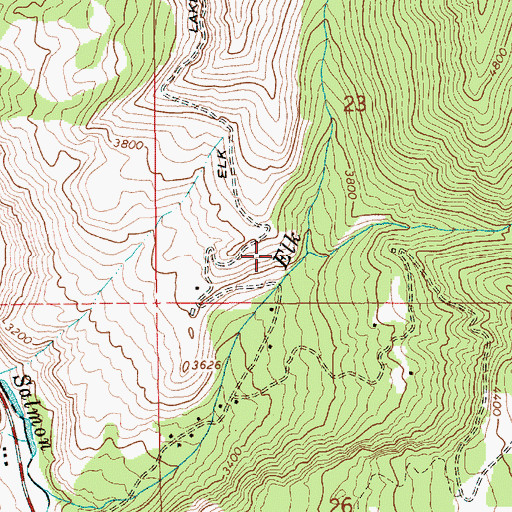 Topographic Map of Little Elk Creek, ID