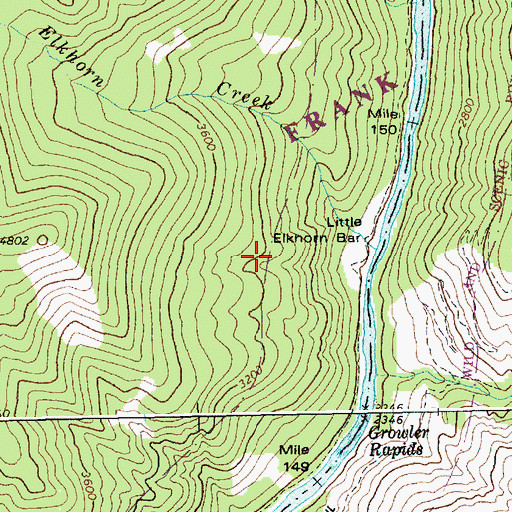 Topographic Map of Little Elkhorn Creek, ID