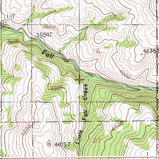 Topographic Map of Little Fall Creek, ID