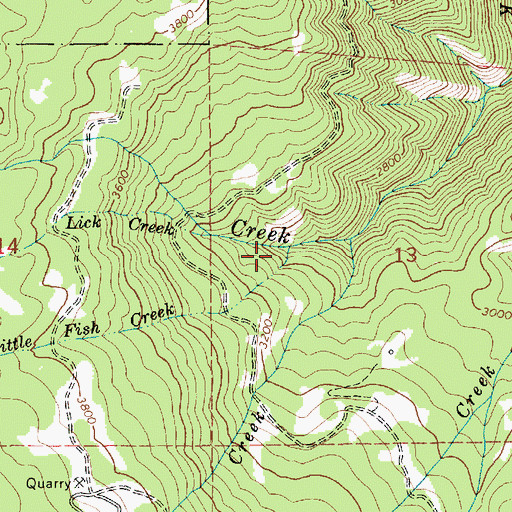 Topographic Map of Little Fish Creek, ID