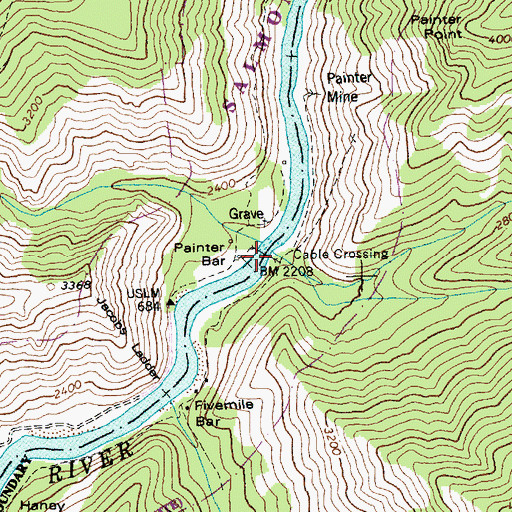 Topographic Map of Little Fivemile Creek, ID