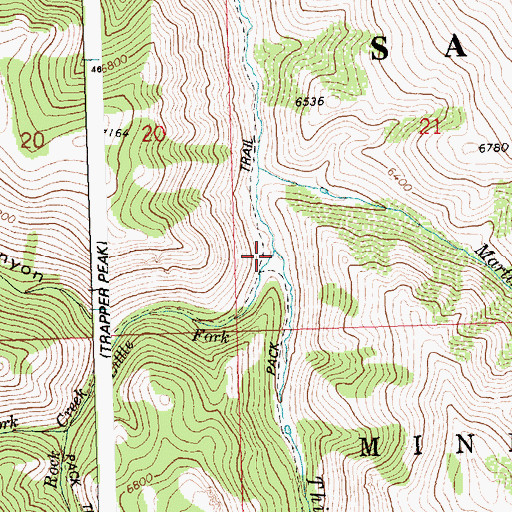 Topographic Map of Little Fork Third Fork Rock Creek, ID