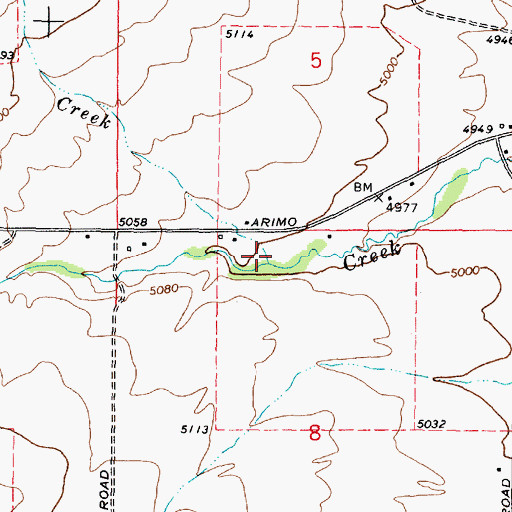 Topographic Map of Little Gap Creek, ID