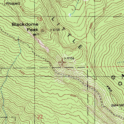 Topographic Map of Little Goat Mountains, ID