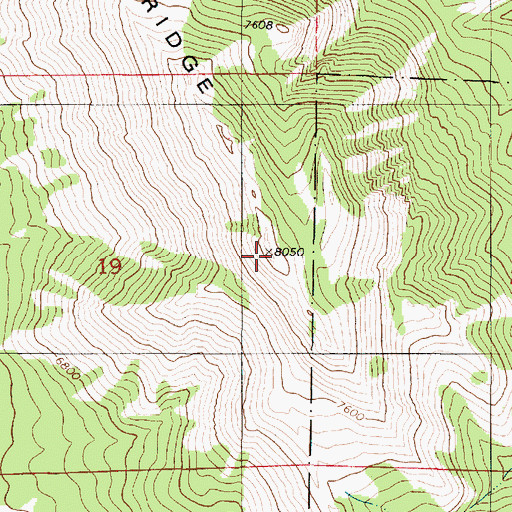 Topographic Map of Little Gray Ridge, ID