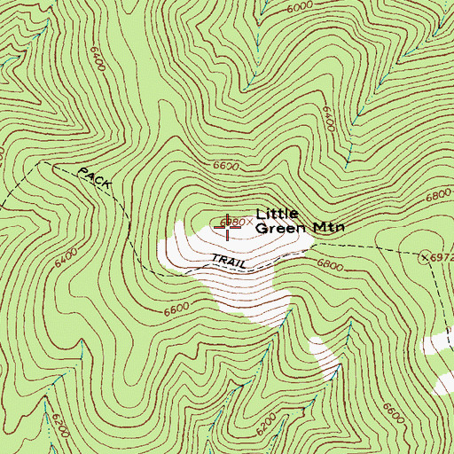 Topographic Map of Little Green Mountain, ID
