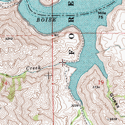 Topographic Map of Little Grouse Creek, ID