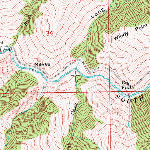 Topographic Map of Little Hole in the Wall Creek, ID