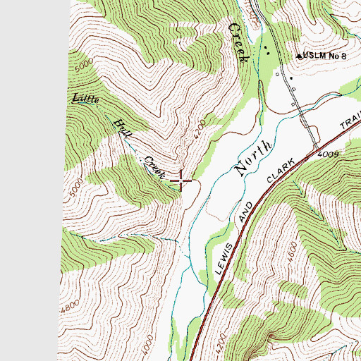 Topographic Map of Little Hull Creek, ID