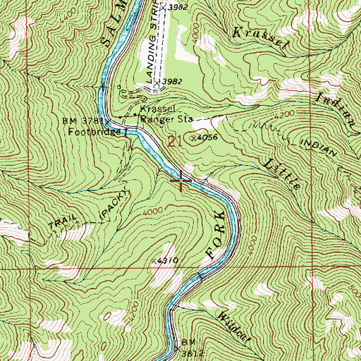 Topographic Map of Little Indian Creek, ID