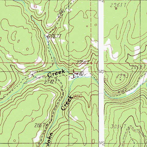Topographic Map of Little John Creek, ID
