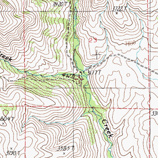 Topographic Map of Little Johnson Creek, ID
