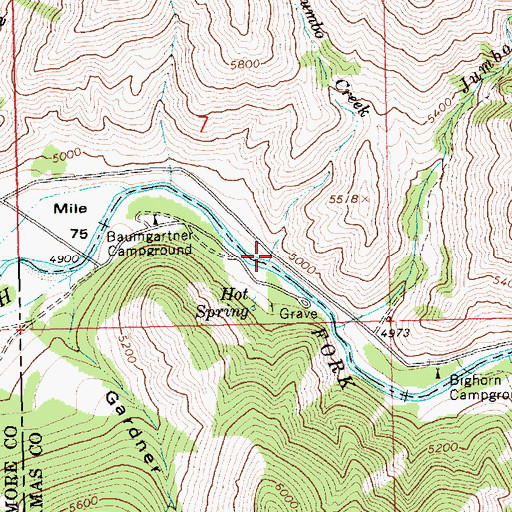 Topographic Map of Little Jumbo Creek, ID