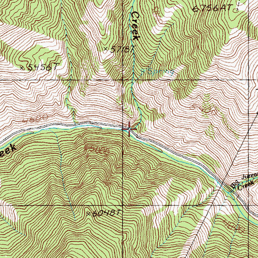 Topographic Map of Little Jureano Creek, ID