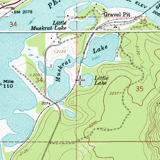 Topographic Map of Little Lake, ID
