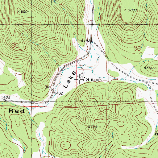 Topographic Map of H-Ranch, AZ