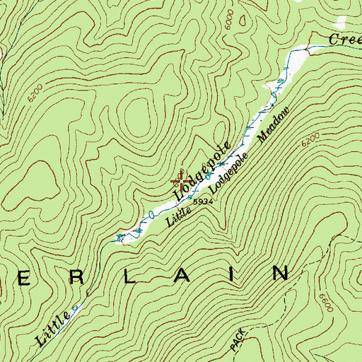 Topographic Map of Little Lodgepole Meadow, ID