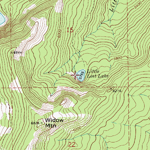 Topographic Map of Little Lost Lake, ID