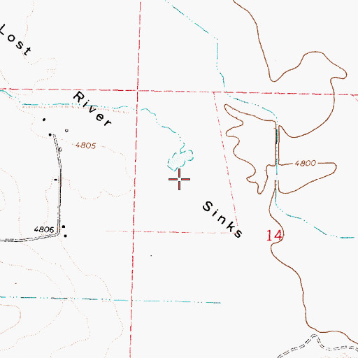 Topographic Map of Little Lost River, ID