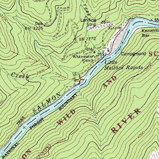 Topographic Map of Little Mallard Creek, ID