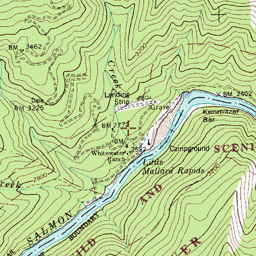 Topographic Map of Little Mallard Rapids, ID