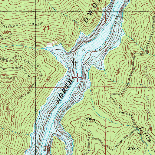 Topographic Map of Little Meadow Creek, ID