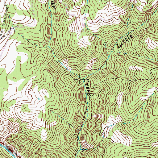 Topographic Map of Little Medicine Creek, ID