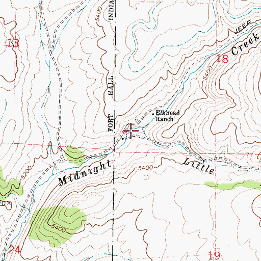 Topographic Map of Little Midnight Creek, ID