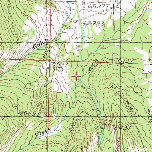 Topographic Map of Little Mill Creek, ID