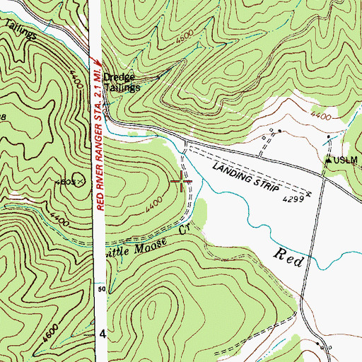 Topographic Map of Little Moose Creek, ID