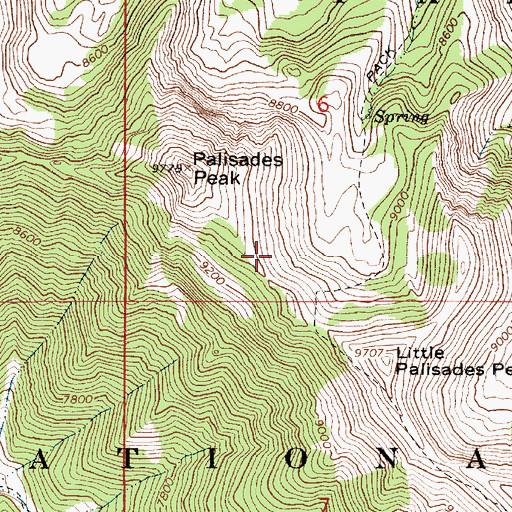 Topographic Map of Little Palisades Peak, ID