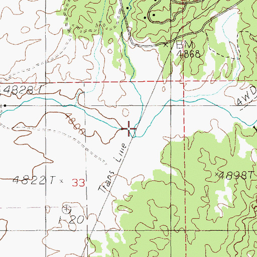 Topographic Map of Little Pearsol Creek, ID