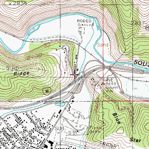 Topographic Map of Little Pine Creek, ID