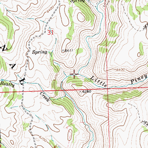 Topographic Map of Little Piney Creek, ID