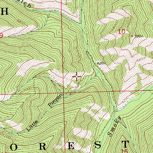 Topographic Map of Little Pinyon, ID